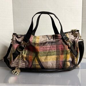 L.A.M.B. X LeSportsac Gwen Stefani LAMB Donegal Plaid larger Barrel Bag
